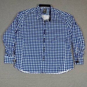 Au Noir Blue and White Checkered Men's Shirt